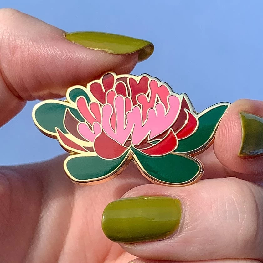 Seen From Afar Waratah Enamel Pin 4 Seen From Afar Waratah Enamel Pin - Image 2