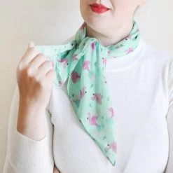 Flamboyant Flamingo Funk Head Scarf -Erstwilder Erstwilder Flamingo scarf Model4