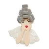 Beauty School Dropout Brooch -Erstwilder Erstwilder Beauty School Dropout Brooch Cream White Front