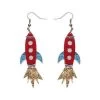 Blast Off! Earrings -Erstwilder Erstwilder Blast Off Earrings Red Front