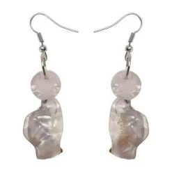 Coco The Clever Cavalier Earrings -Erstwilder Erstwilder Coco The Clever Cavalier Earrings Brown Back