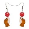 Coco The Clever Cavalier Earrings -Erstwilder Erstwilder Coco The Clever Cavalier Earrings Brown Front