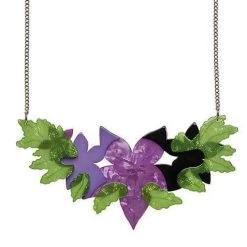 Gloriosa BluebellNecklace -Erstwilder Erstwilder Gloriosa Bluebell Necklace Purple Back
