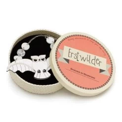 Oscar The Owl OracleNecklace -Erstwilder Erstwilder Oscar The Owl Oracle Necklace Cream White Box