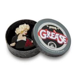 Tell Me About It, Stud Brooch -Erstwilder Erstwilder Tell Me About It Stud Brooch Grey Black Box