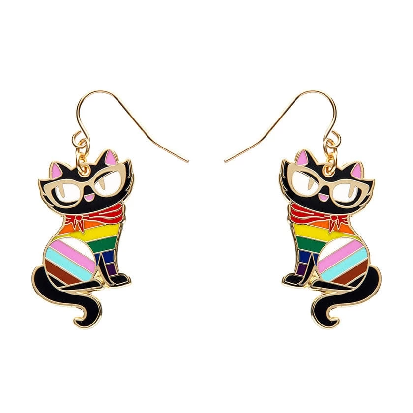 Elissa The Rainbow Cat Enamel Drop Earrings 5 Elissa The Rainbow Cat Enamel Drop Earrings - Image 3