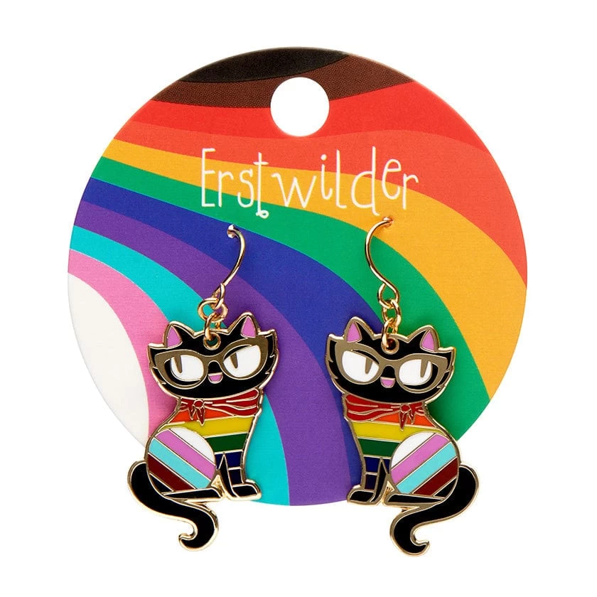 Elissa The Rainbow Cat Enamel Drop Earrings 4 Elissa The Rainbow Cat Enamel Drop Earrings - Image 2