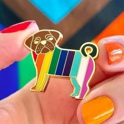 Pebbles The Progressive Pug Enamel Pin