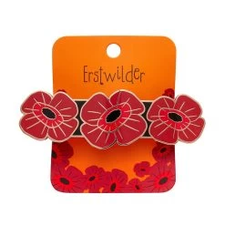 Remembrance Poppy Enamel Hair Barrette -Erstwilder af1hr01remembrancepoppyenamelhairbarette 3