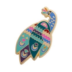 Good Tidings Peacock Enamel Pin -Erstwilder as1ep09goodtidingspeacockenamelpin 1