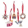 Modern Holiday Enamel Tree Ornament Pack - 5 Piece -Erstwilder as1ot06 modernholidayenameltreeornamentpack