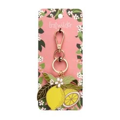 Lemon Drop Enamel Key Ring -Erstwilder au1kr02lemondropenamelkeyring 3