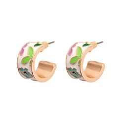 Spring To Life Enamel Huggie Earrings -Erstwilder av1eg07springtolifeenamelhuggieearrings 1