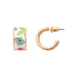 Spring To Life Enamel Huggie Earrings -Erstwilder av1eg07springtolifeenamelhuggieearrings 2