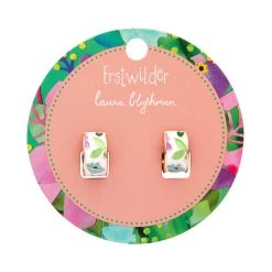 Spring To Life Enamel Huggie Earrings