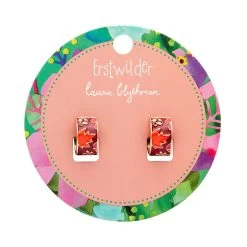 Turn A New Leaf Enamel Huggie Earrings