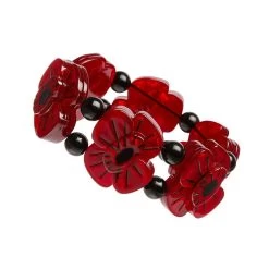Remembrance Poppy Stretch Bracelet -Erstwilder cb012tjc528af1wt01remembrancepoppystretchbracelet3