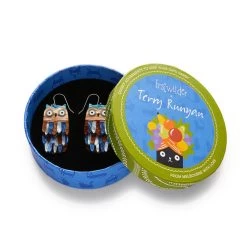 Feather Dress Drop Earrings -Erstwilder egay102featherdressdropearrings 3