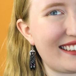 Halloween Hang-up Bat Drop Earrings -Erstwilder egbs103