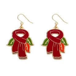 Scarf Souvenir Enamel Drop Earrings -Erstwilder egci107scarfsouvenirenamelearrings 1