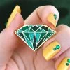 Emerald Enamel Pin -Erstwilder ep210ag1ep07emeraldenamelpinhandheld