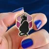 Le Chat Miaule Enamel Pin -Erstwilder epbc103lechatmiauleenamelpinhandheld