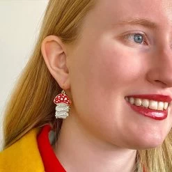 Shiitake Happens Enamel Drop Earrings