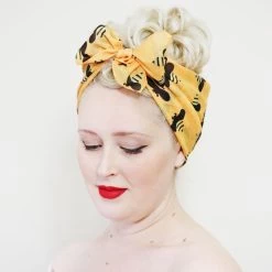 Babette Bee Head Scarf -Erstwilder erstwilder babette bee head scarf front yellow