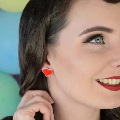 Tenderhearts Earrings -Erstwilder erstwilder carebears tender heart earrings model red f8f3234b 8795 4554 8376 f87305a3800f