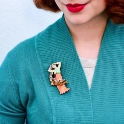Lady Loie Brooch -Erstwilder erstwilder lady loie brooch model orange
