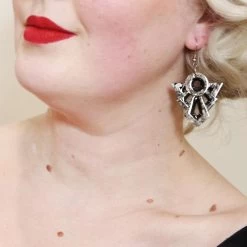 Modernist Motif Earrings -Erstwilder erstwilder modernist motif geometric earrings front brown