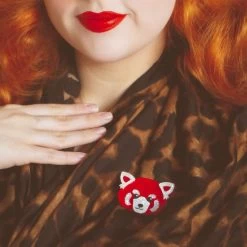 Lesser Rusty Red Panda Brooch -Erstwilder erstwilder northside wanderer lesser rusty red panda brooch front