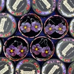 Purple Prose Earrings 8 Purple Prose Earrings -Erstwilder erstwilder purple prose holly hock earrings variation purple