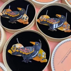 Raven Mad Necklace -Erstwilder erstwilder raven mad bird skull necklace black