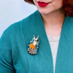 The Edge Of The Forest Brooch -Erstwilder erstwilder the edge of the forest brooch model brown