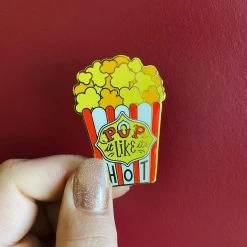 Pop It Like It's Hot Enamel Pin -Erstwilder erstwilderxlizharry pop it like its hot enamel pin red