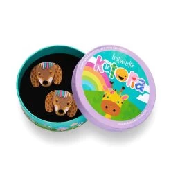 Darcy The Dachshund Hair Clips Set - 2 Piece -Erstwilder hrbe101darcythedachshundhairclipsset 2piece 3