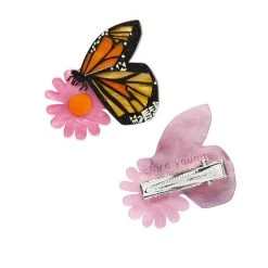 A Butterfly Named Flutter Hair Clips Set - 2 Piece -Erstwilder hrbm102abutterflynamedflutterhairclipsset 2piece 2