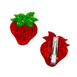 Darling Strawberry Hair Clips Set - 2 Piece -Erstwilder hrbw101darlingstrawberryhairclipsset 2piece 2