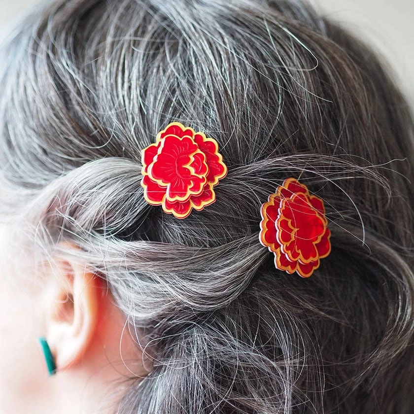 Flower Of Life Hair Clips Set - 2 Piece 4 Flower Of Life Hair Clips Set - 2 Piece - Image 2