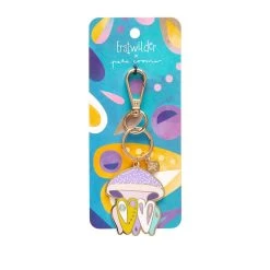 The Whimsical White Spotted Jellyfish Enamel Key Ring -Erstwilder kr8cd51