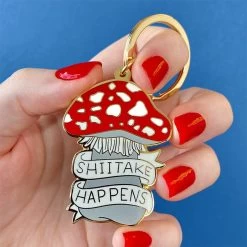 Shiitake Happens Enamel Key Charm -Erstwilder kr 0014ah1kr07shiitakehappensenamelkeycharm model