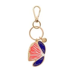 Fervent Feather Flower Enamel Key Ring
