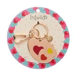 Lolly Heart Cookies Key Ring -Erstwilder krcf102lollyheartcookieskeyring 3