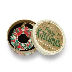 Evergreen Wreath Enamel Tree Ornament 8 Evergreen Wreath Enamel Tree Ornament -Erstwilder otbq101evergreenwreathenameltreeornament 3