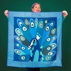 The Picturesque Peacock Square Scarf -Erstwilder scb2d11